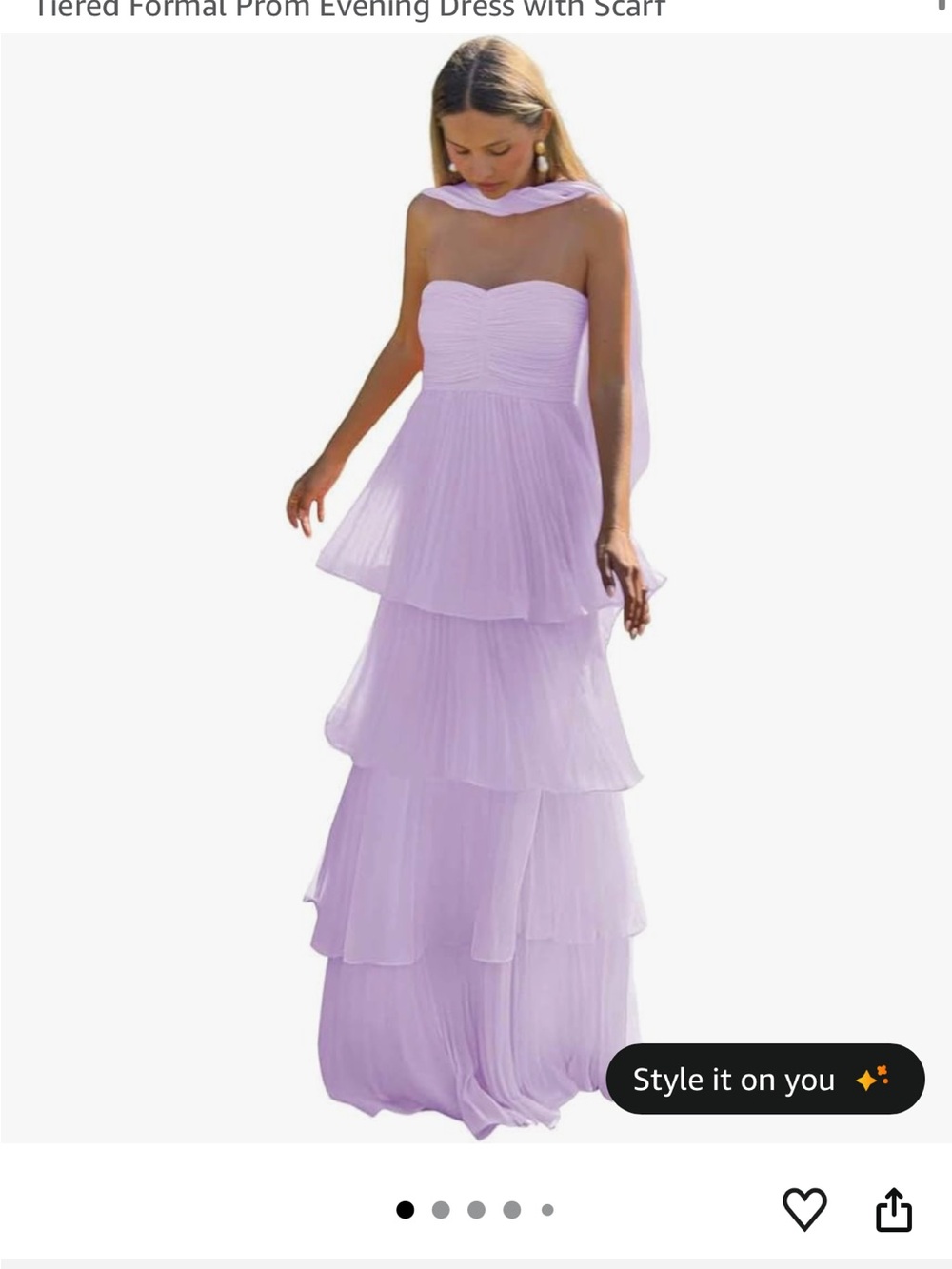 Elegant Tiered Maxi Dress in Lavender - Strapless Evening Gown